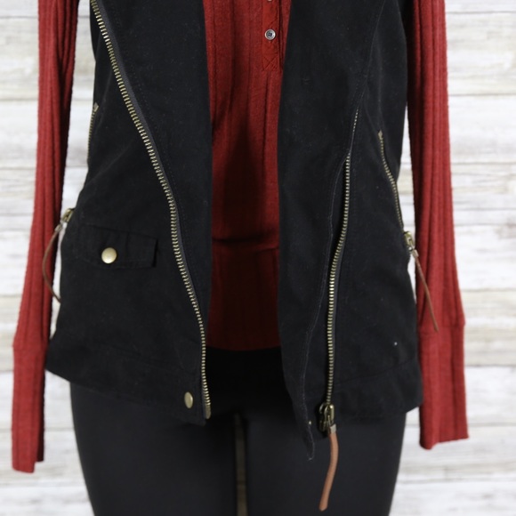 Rachel Zoe Black Rugged Vest sz 2 - Picture 3 of 8